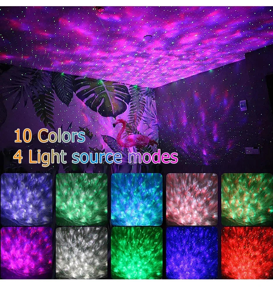 New LED Starry Galaxy Projector Night Light Child Gift USB Bluetooth Music Player Star NightLight Colorful Projector Night Lamp