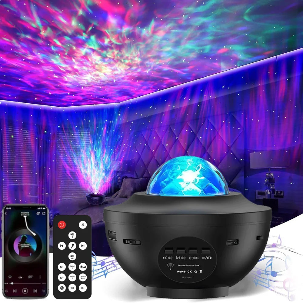 New LED Starry Galaxy Projector Night Light Child Gift USB Bluetooth Music Player Star NightLight Colorful Projector Night Lamp